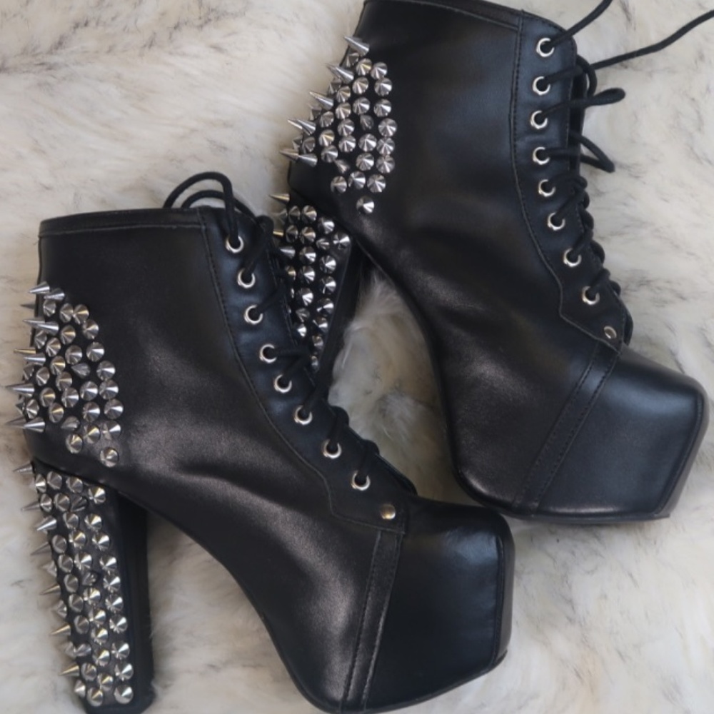 JEFFREY CAMPBELL Lita Spike Black Boots